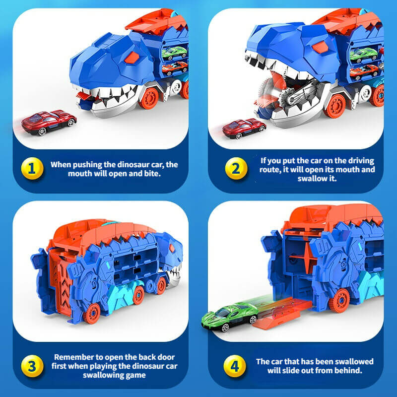 T-Rex Car Transporter – 3-in-1 Race Playset
