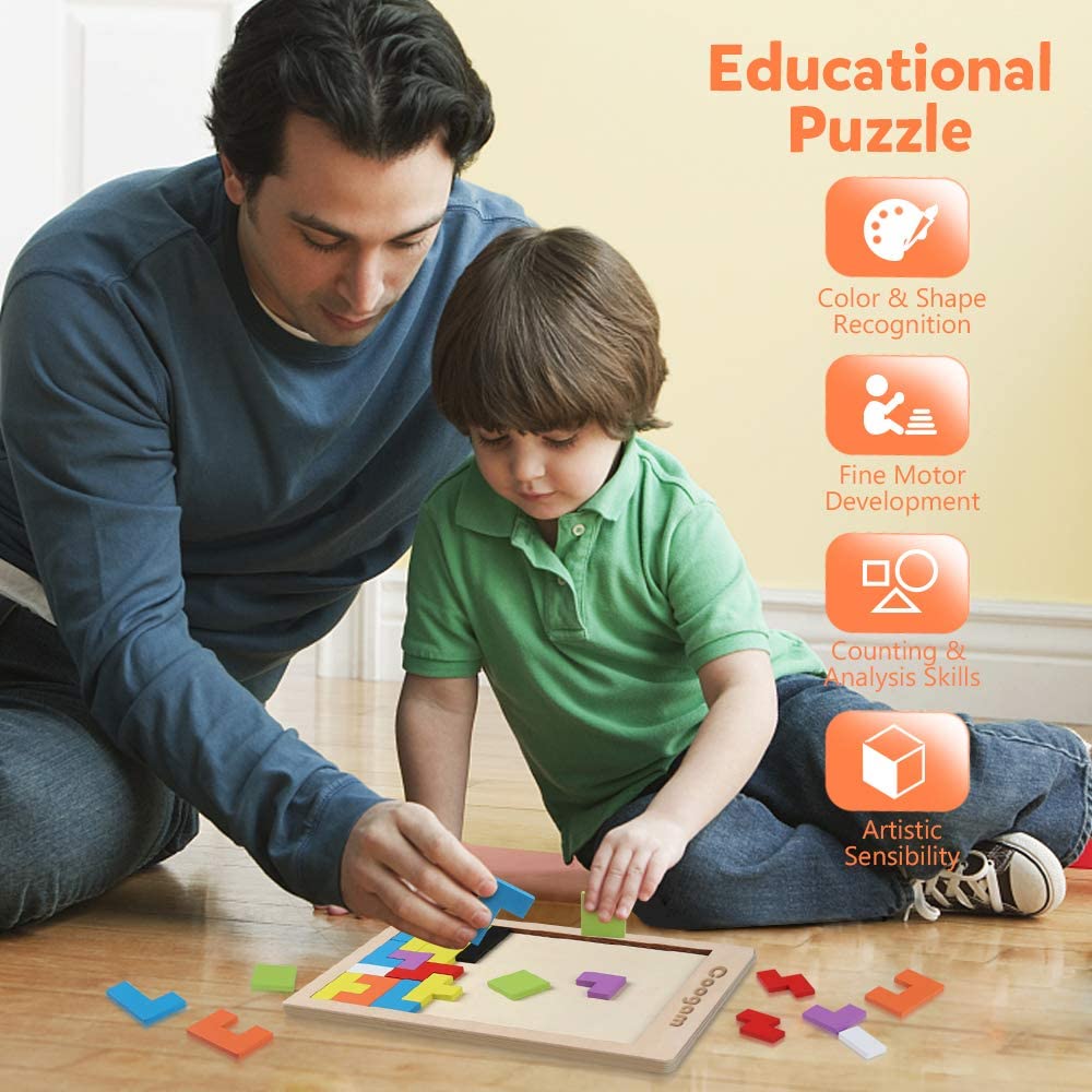 Woods™ | Montessori Block Puzzle – Fit, Build & Solve