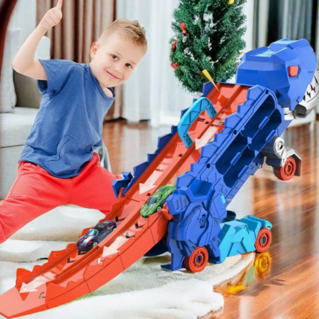 T-Rex Car Transporter – 3-in-1 Race Playset