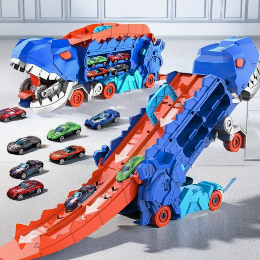 T-Rex Car Transporter – 3-in-1 Race Playset