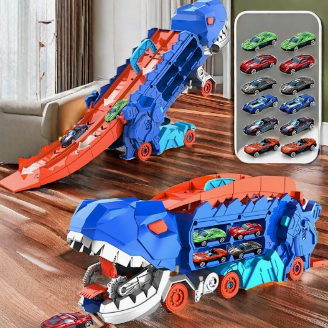 T-Rex Car Transporter – 3-in-1 Race Playset