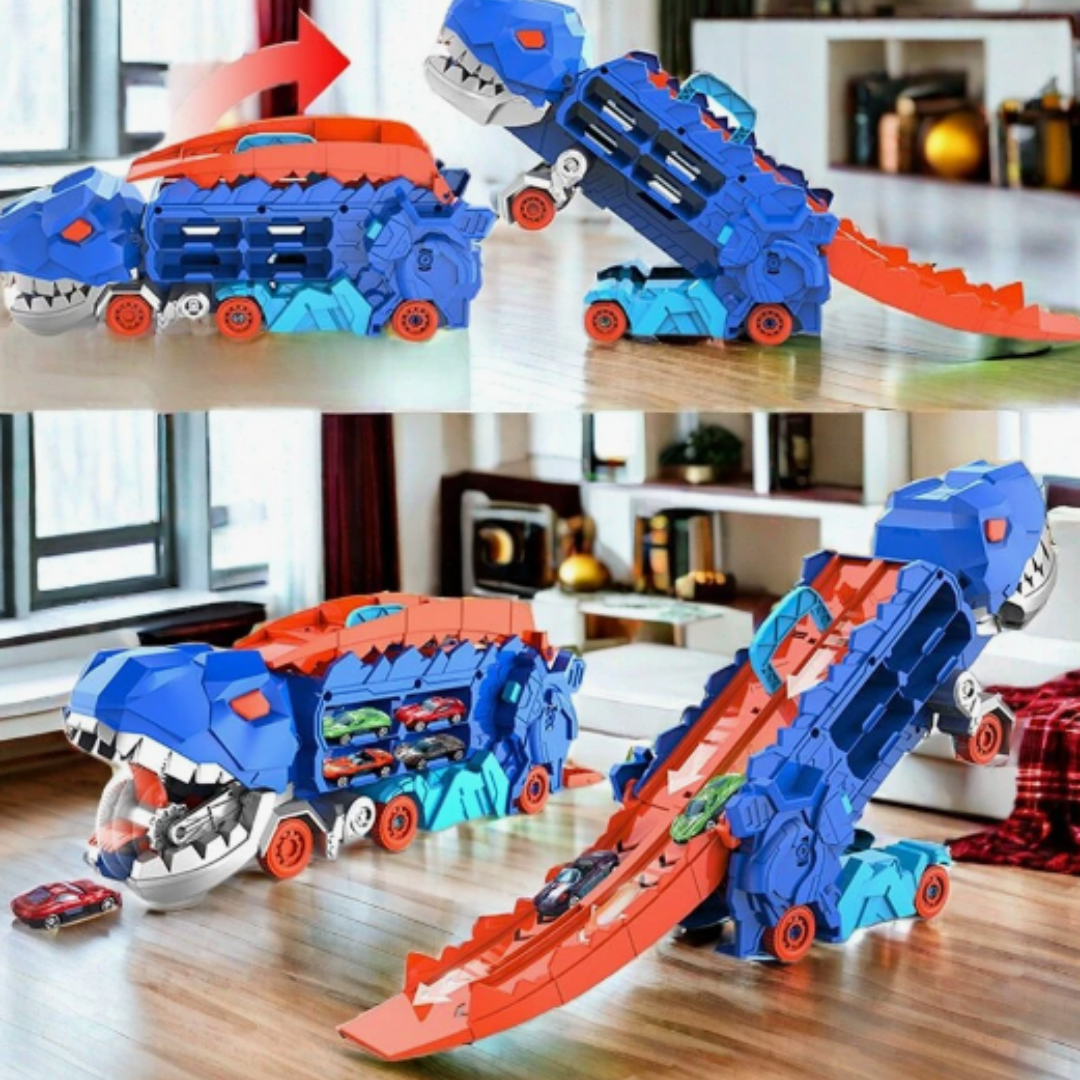 T-Rex Car Transporter – 3-in-1 Race Playset