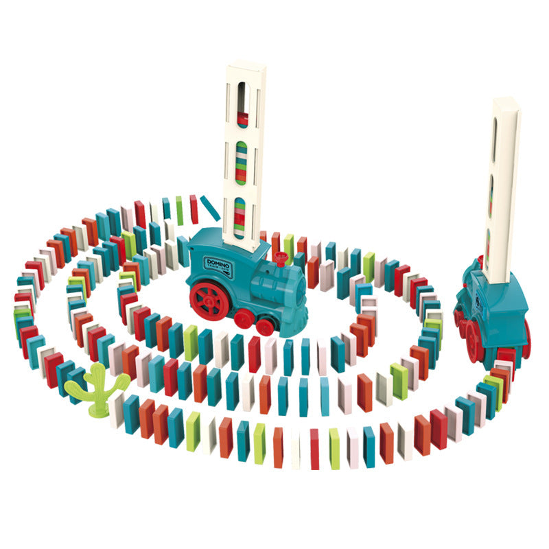 Montessori Domino Train – Build, Stack & Watch It Fall