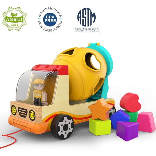 Woods™ | Wooden Shape Sorter Cement Mixer
