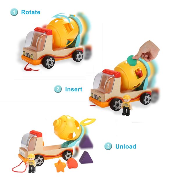 Woods™ | Wooden Shape Sorter Cement Mixer