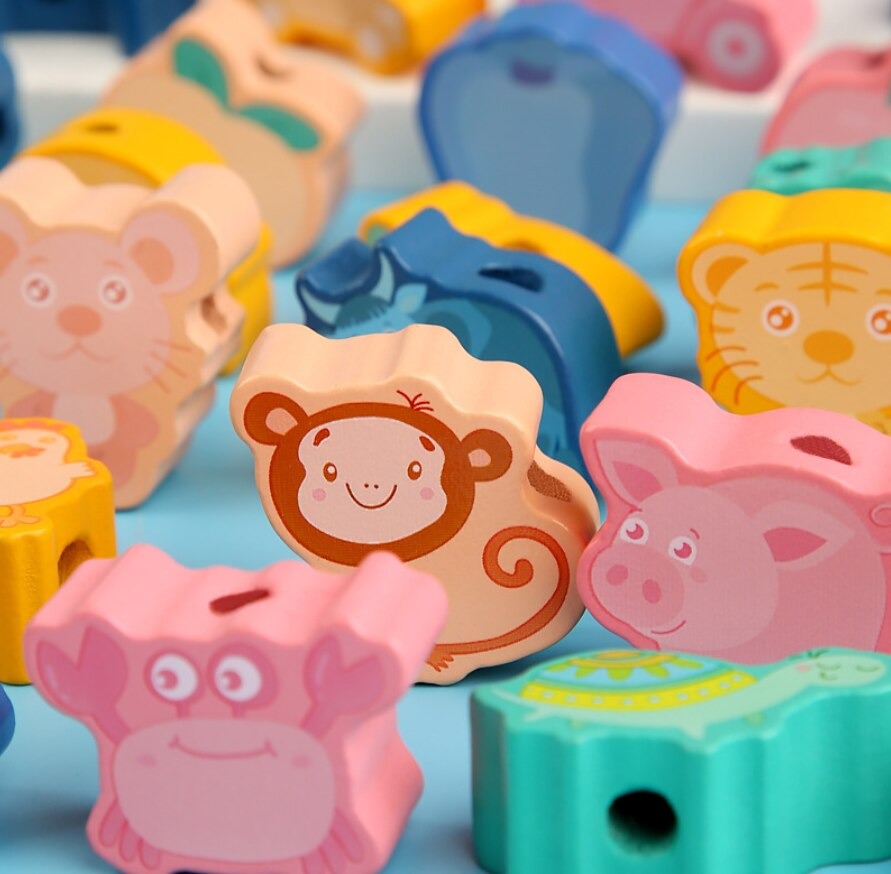 Woods™ | Montessori Wooden Threading Beads