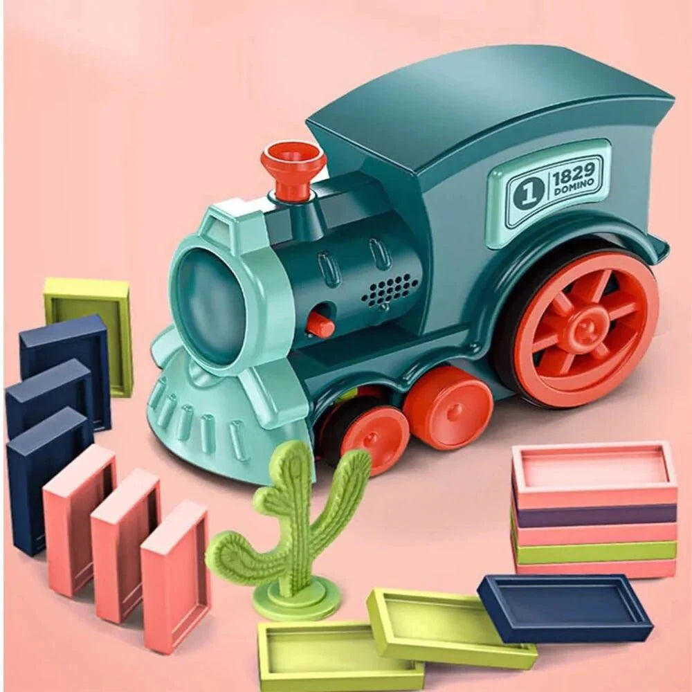 Montessori Domino Train – Build, Stack & Watch It Fall